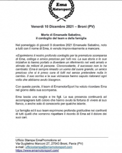 Emanuele Sabatino Ema Motorsport morto impiccato suicidato